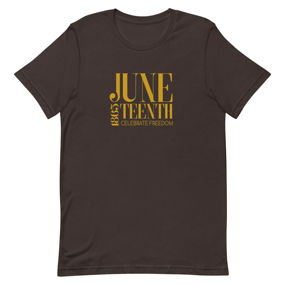 Short-Sleeve Unisex T-Shirt - Brown & Gold Celebrate Freedom