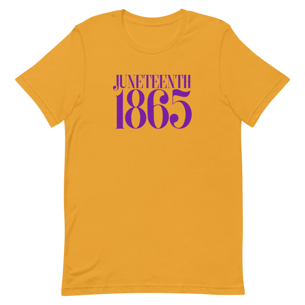 Short-Sleeve Unisex T-Shirt - Purple & Gold Juneteenth 1865