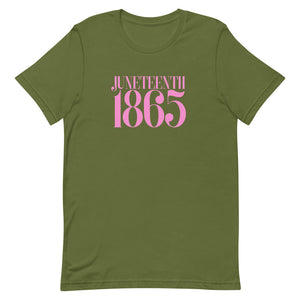 Short-Sleeve Unisex T-Shirt Pink & Green - Juneteenth 1865